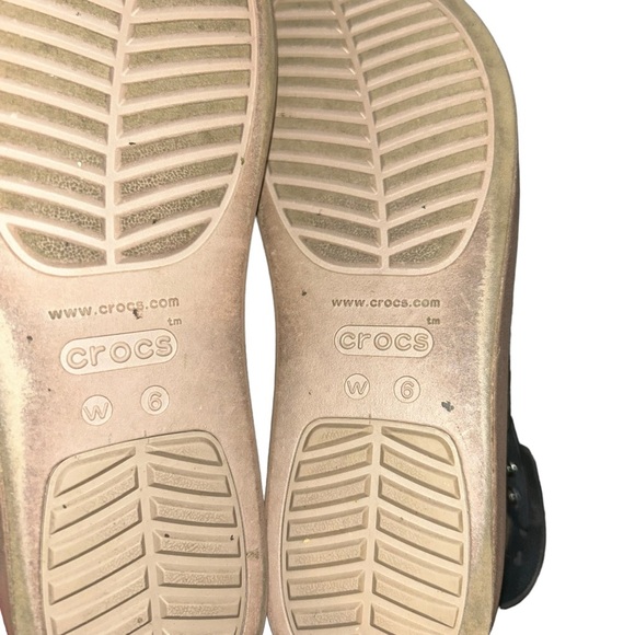 Crocs literide WOMENS BROOKLYN PLATFORM BLACK WEDGE SANDAL size 6 - Picture 5 of 5